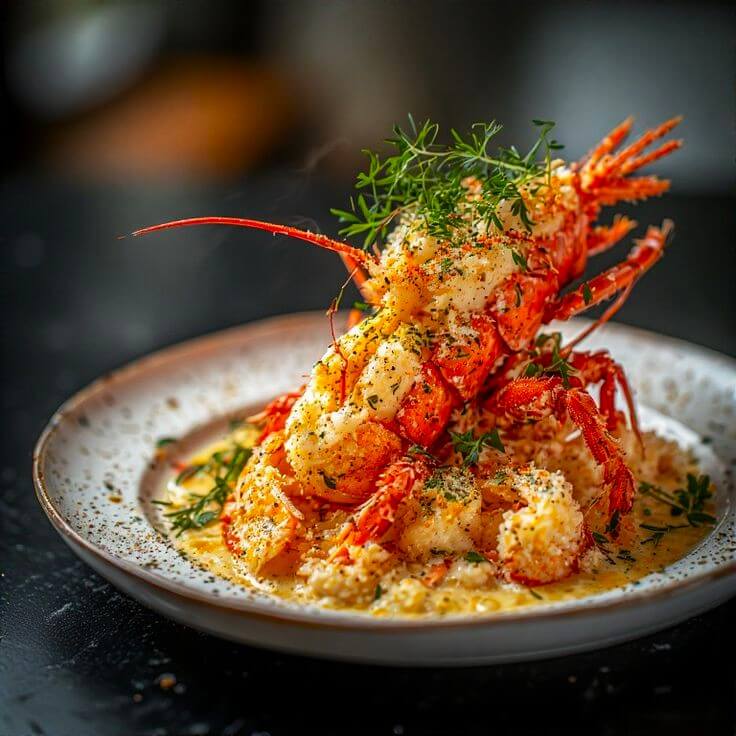 Lobster Thermidor dish